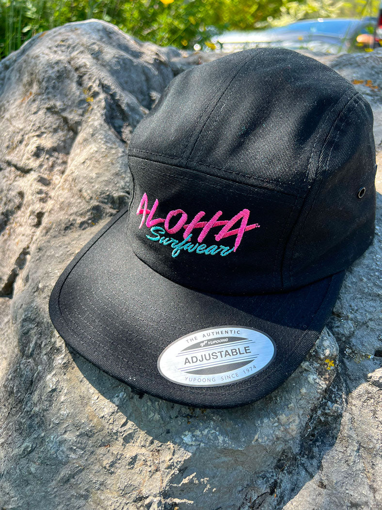 casquette noir old school style surf logo miami vice