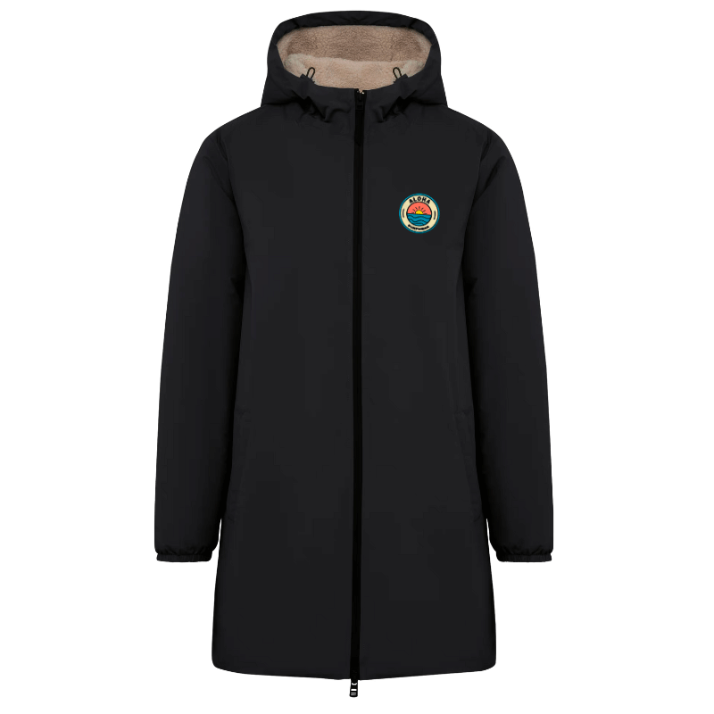Veste Sherpa surf noir avec logo Alohasurfwear