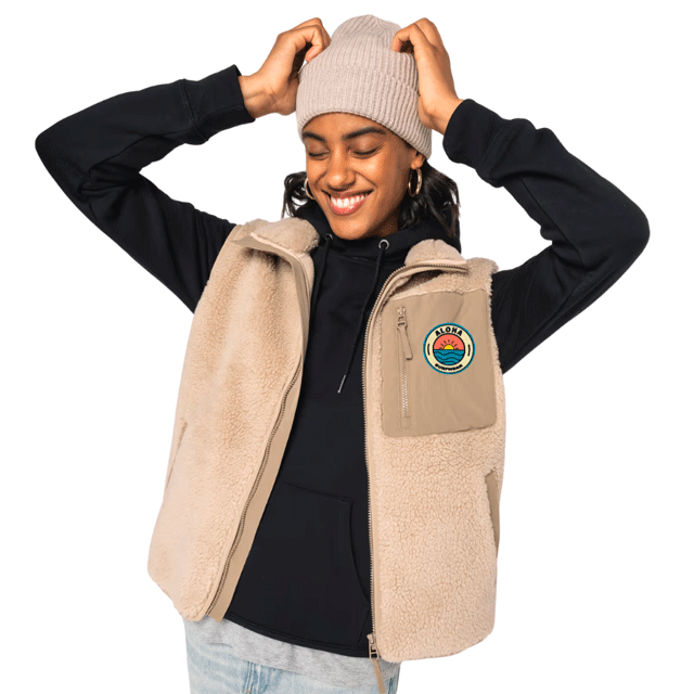 veste Sherpa sans manches écoresponsable