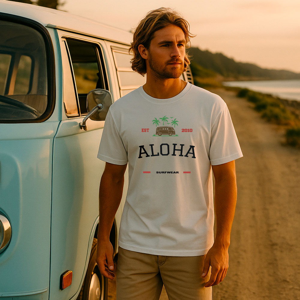 tshirt homme blanc avec logo california van